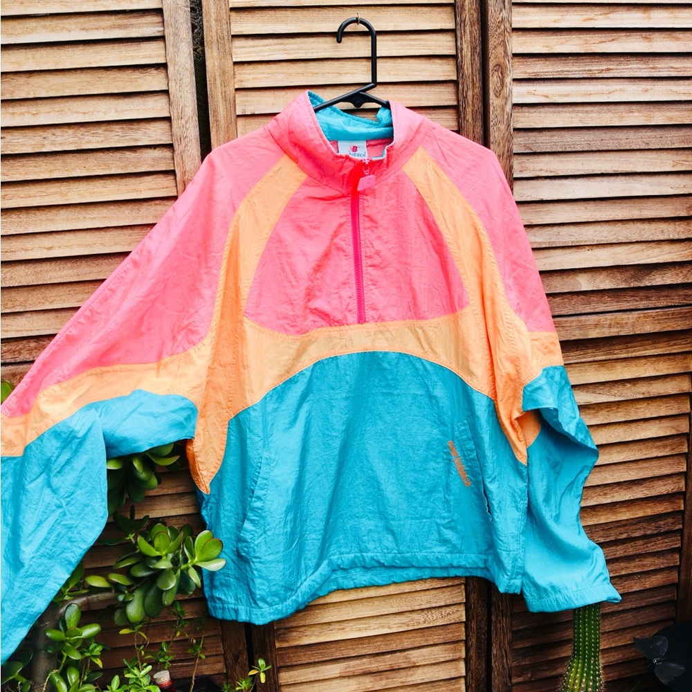 Vintage New Balance Pink and Orange Windbreaker